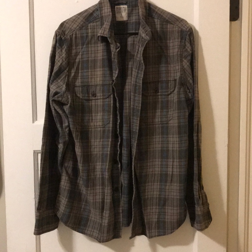 Grey and blue flannel
